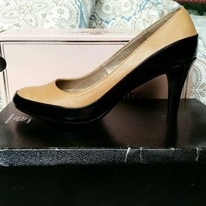 Tan and black high heels never worn